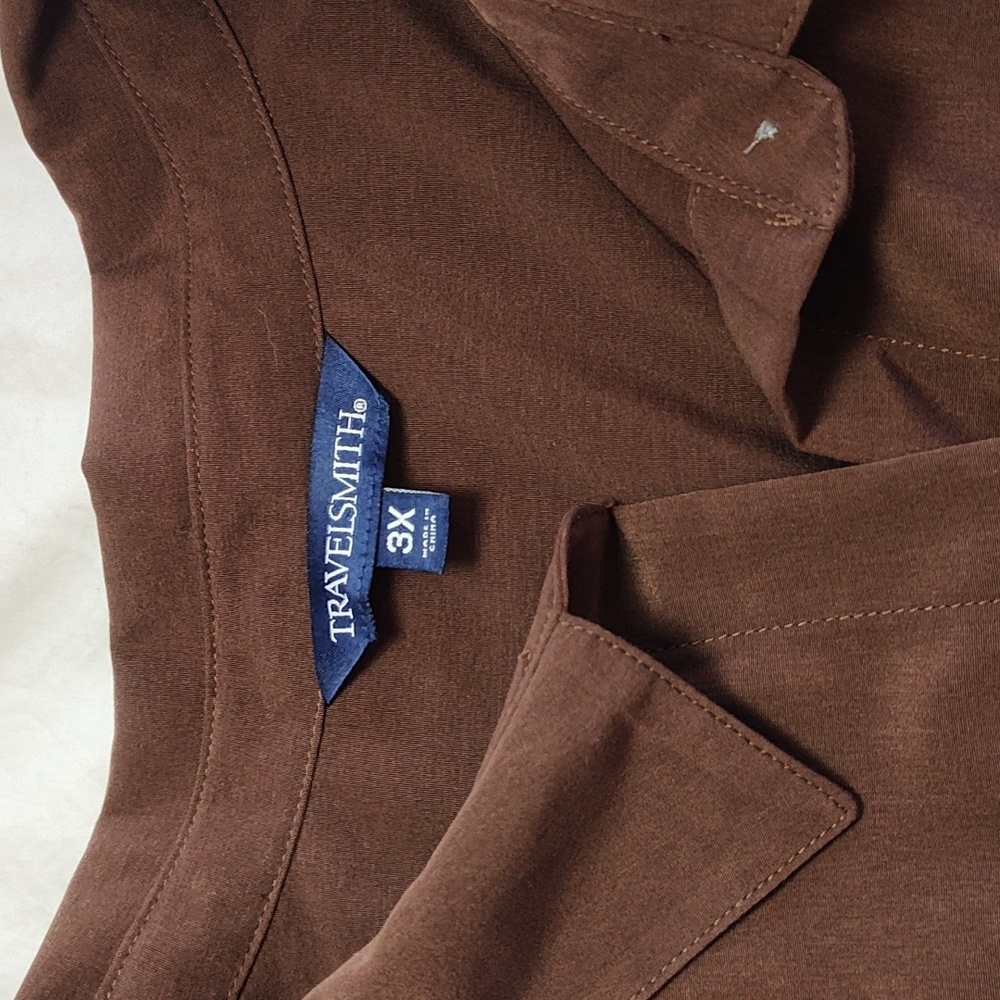 TravelSmith Blouse Long Sleeve Button Front Size 3X Vacation Packable Resortwear - Picture 5 of 10